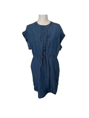 Time & Tru Blue Denim Dress Size Large with Pockets